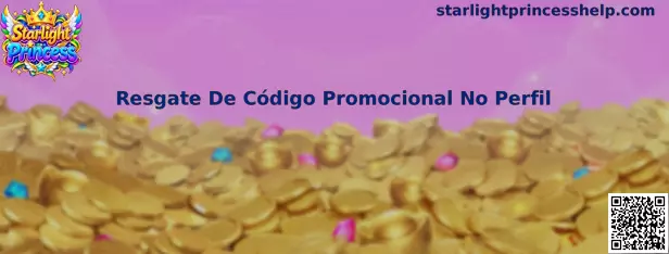 Resgate de código promocional no perfil